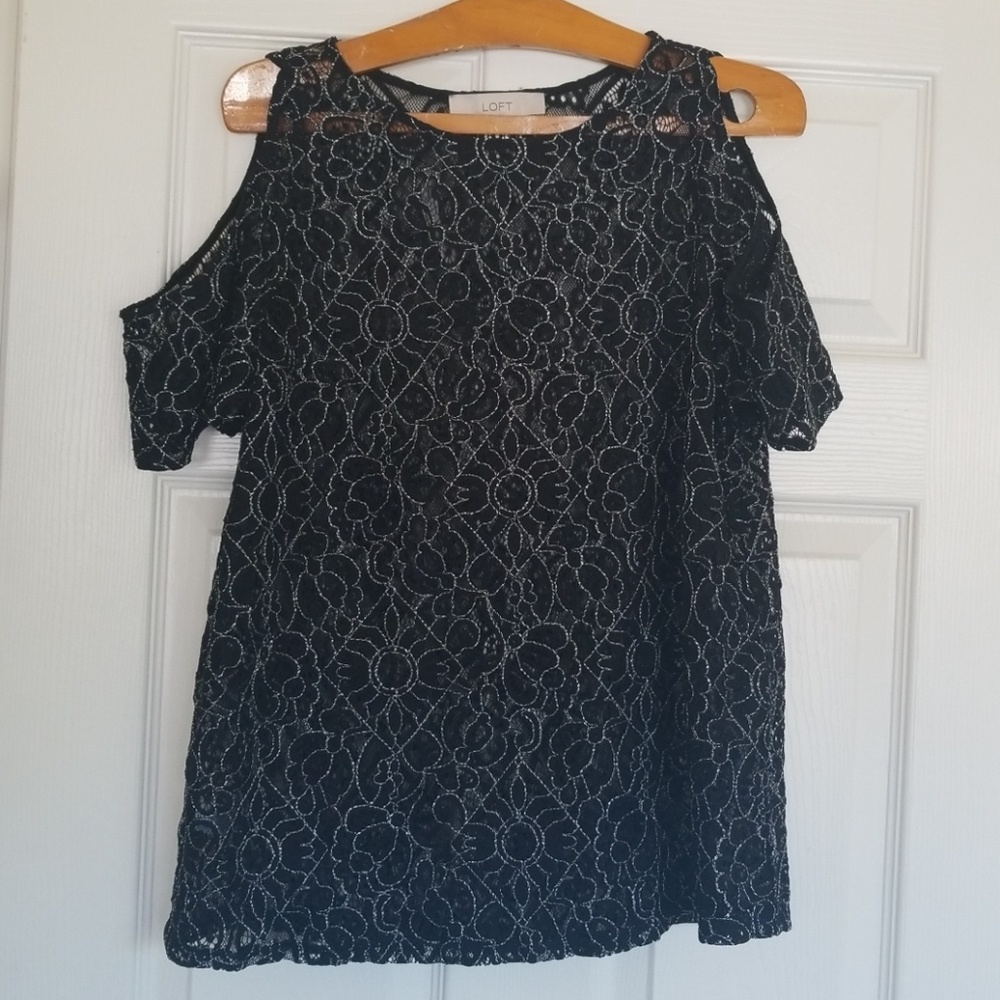NWT LOFT cold shoulder lace top!